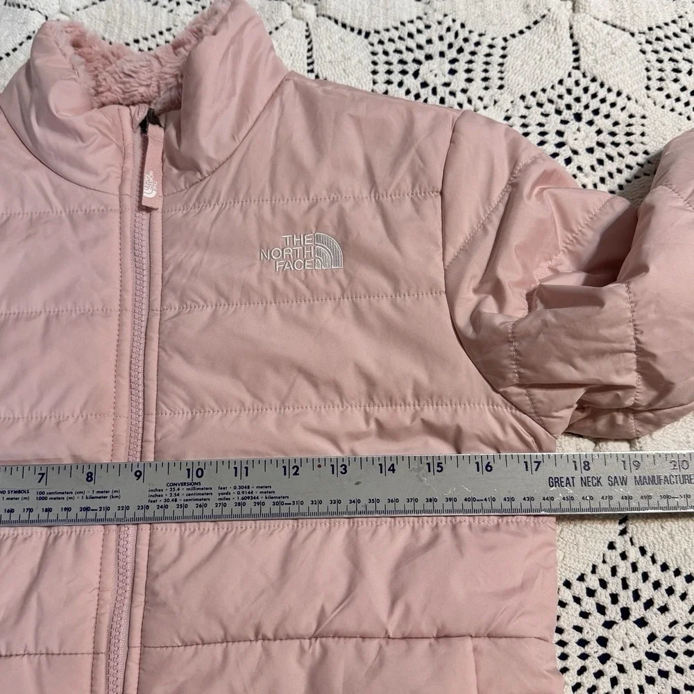 Sz L Large 14-16 The North Face Girl's Reversible Sherpa Jacket Long Sleeve Pink